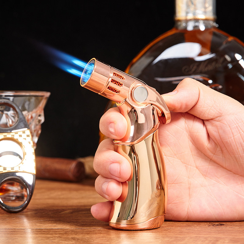 COHIBA point cigar windproof lighter four straight flush to inflate point smoking point Ebar gold small spray gun for a firearm