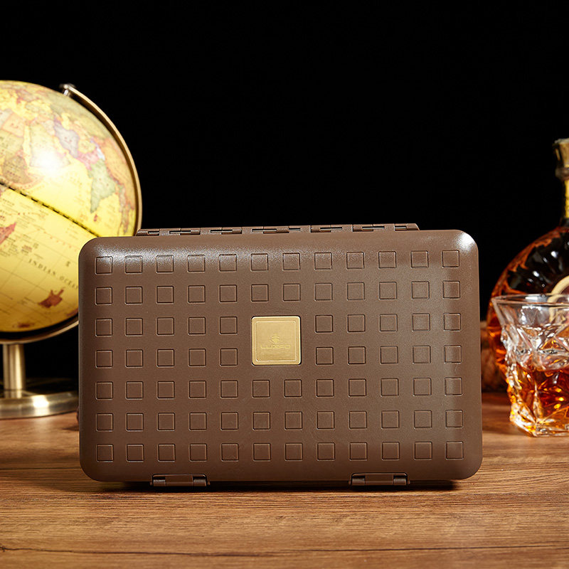 LUXFO Cigar Case Portable Ultra Slim Light Snow Pine Wood Cigar Moisturizing Box Men Waterproof Cigarette Case With Bracket