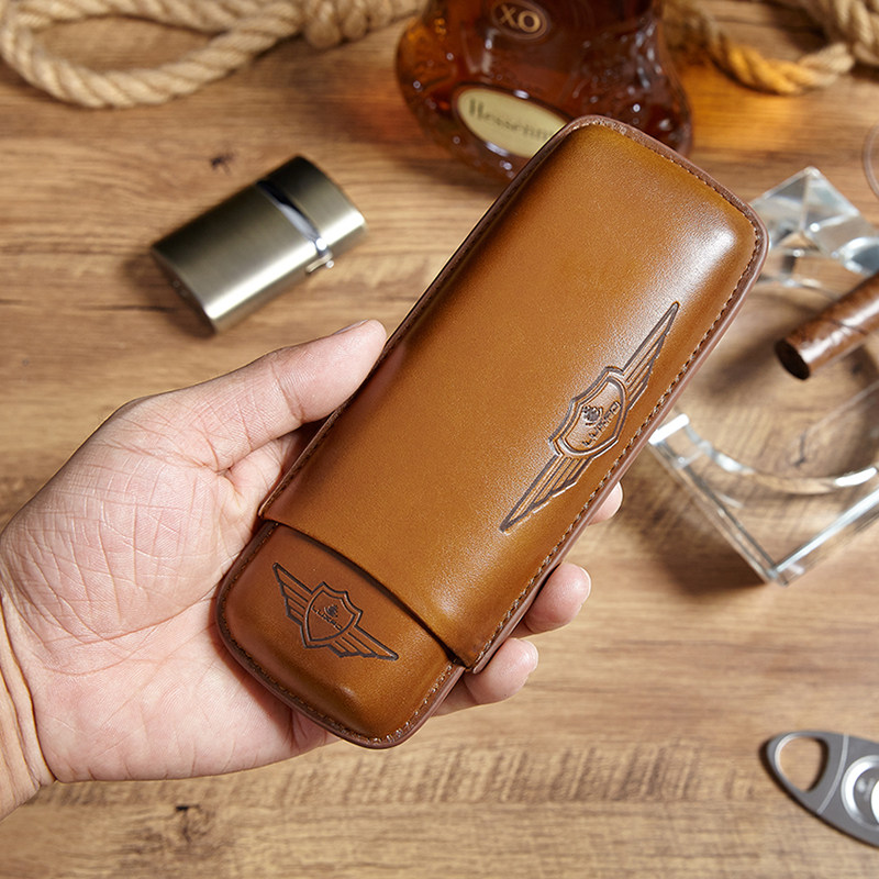 Cigar case portable cigarette case travel cigar case leather cigar moisturizing case gift box packaging