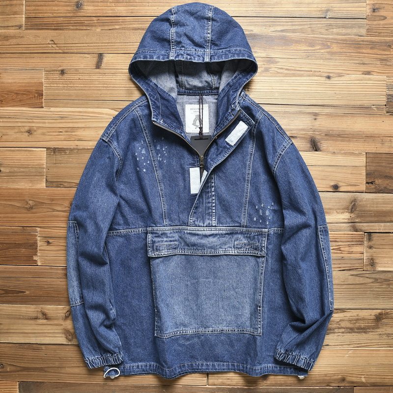 Date single foreign trade Original single-end single-end single-stock cut male mountain Benny wind with cap tooling denim jacket jacket tide