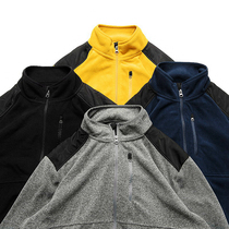 Year-end welfare 29 9 yuan Nordic pure single splicing fleece stand collar jacket outdoor windproof and warm jacket