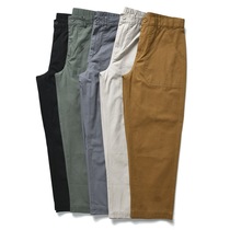 Date Single Foreign Trade Factory Export Yu Single Tail single stock Tide Card cut Label full cotton loose straight cylinder pure color casual long pants