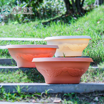 Clearance Alice European style relief round flowerpot thin plastic extra large open pastoral flower green plant