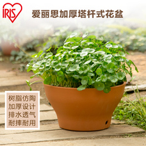 Alice IRIS resin imitation pottery round tower pole type flowerpot medium large round plastic flower pot thickened