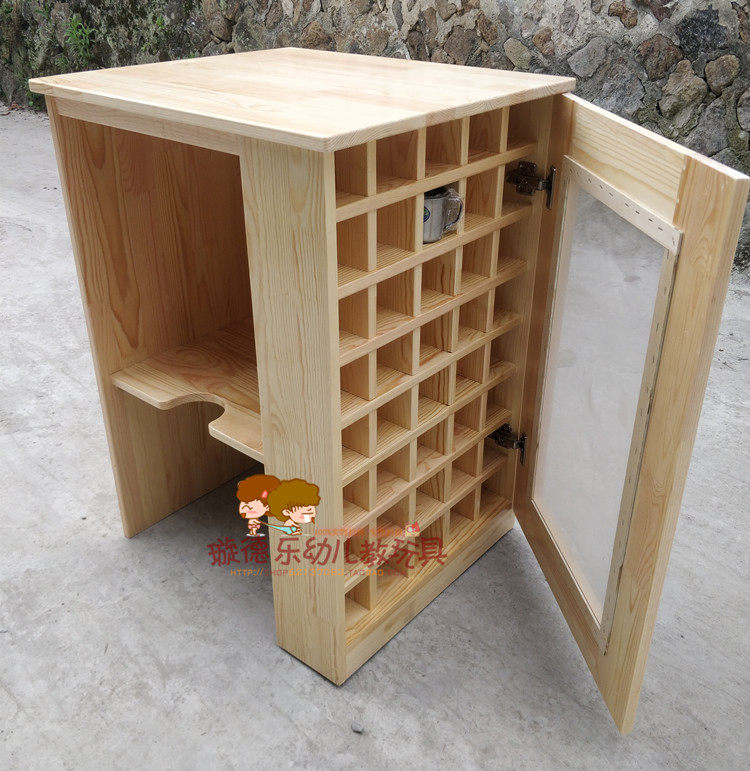 Kindergarten Solid Wood Mouth Cup Rack Tea Water Cabinet Cup Shelf Tea Cup Cabinet Tea Barrel Cabinet Cup Insulation Barrel Integrated Cabinet Children