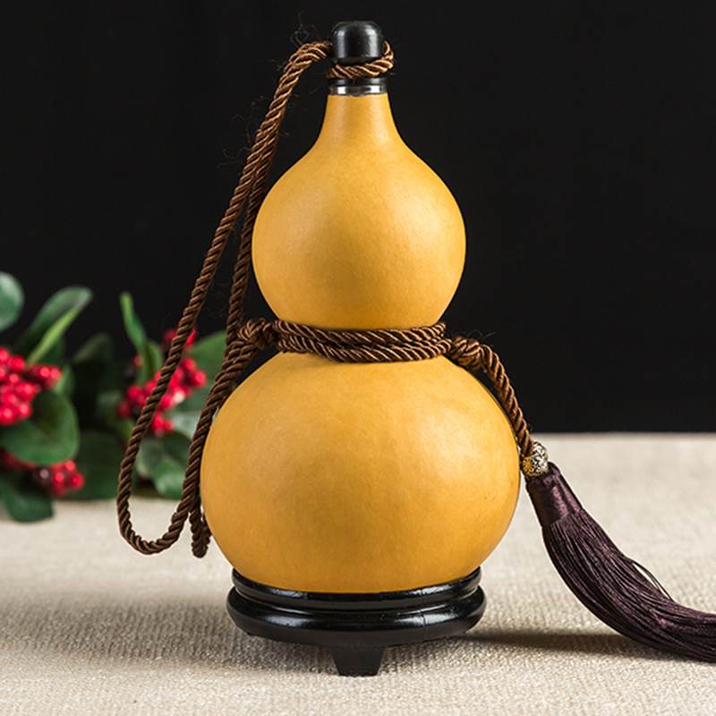 Old wine gourd wine natural gourd wine jug Antique water seepage wine gourd Ji Gong carry-on open gourd