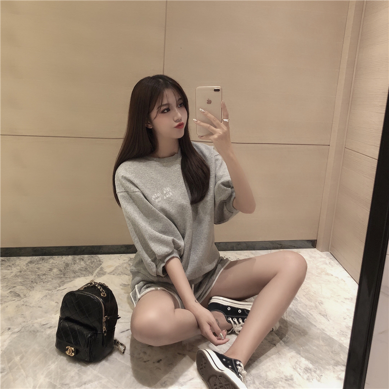 VK旗艦店 韓系時尚百搭運動休閒套裝短袖褲裝