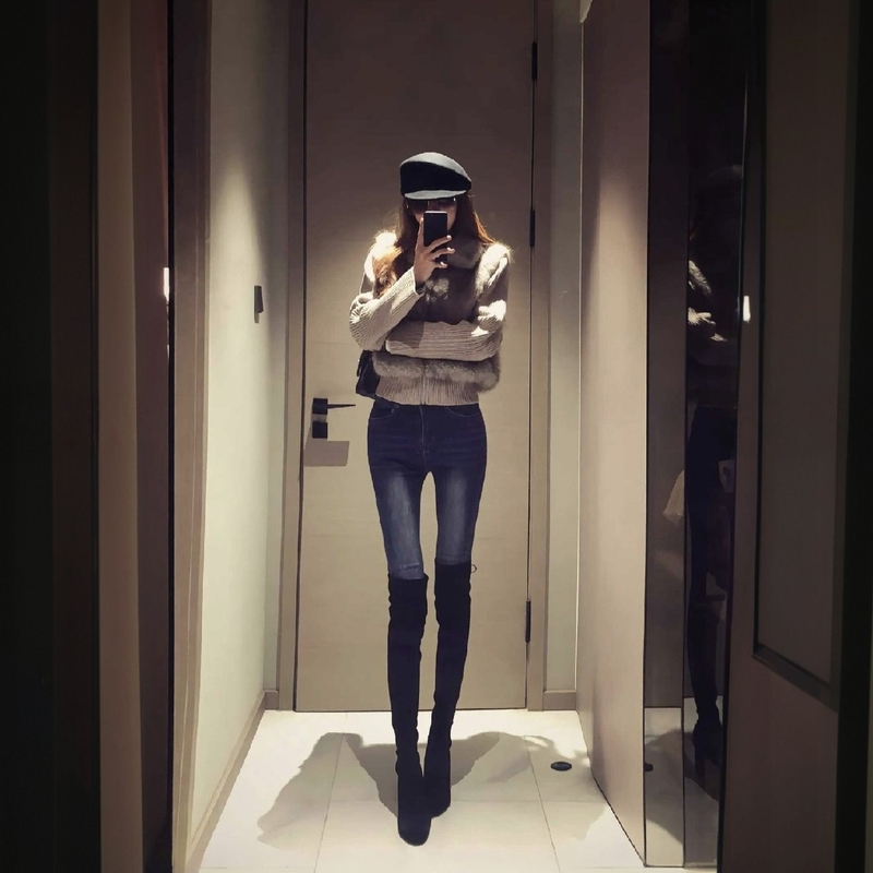 Non-Shedding 5050 Over-The-Knee Long Boots for Women, High Tube 2026 Autumn and Winter Fleece-Lined Slimming Elastic Sw Slim Long Boots for Women