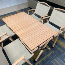 Beech Wood Egg roll table outdoor table folding table equipment portable camping picnic barbecue table and chair camping supplies