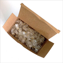 Kraft paper box Crystal Head computer network cable connector Super five Class 8 core copper plated rj45 network cable Crystal Head