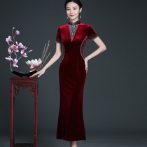 Happy mother-in-law wedding dress young noble summer high-end dress wedding mother dress female bride wedding cheongsam