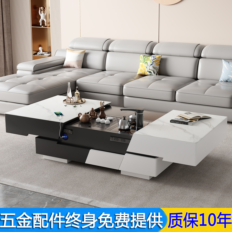 Electric Smart Lifting Coffee Table, Multifunctional Rock Slab Integrated Automatic Water Boiling Tea Table, Tv Cabinet