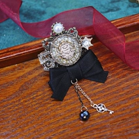 22-Темно-черный галстук в стиле ретро