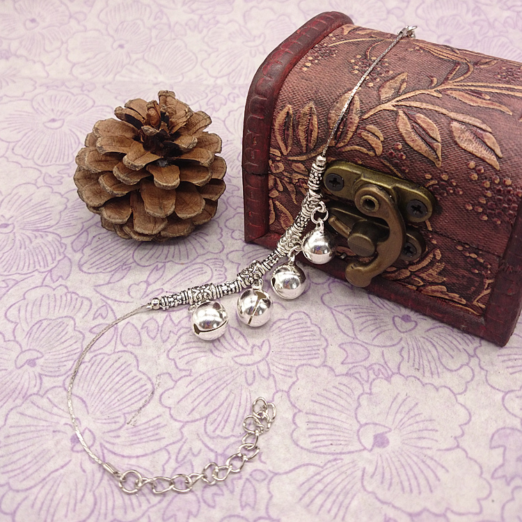 Handmade gió quốc gia Tây Tạng chuông bạc vòng tay biểu diễn múa vòng chân hoang dã Miao phụ kiện bạc - Vòng chân lắc chân