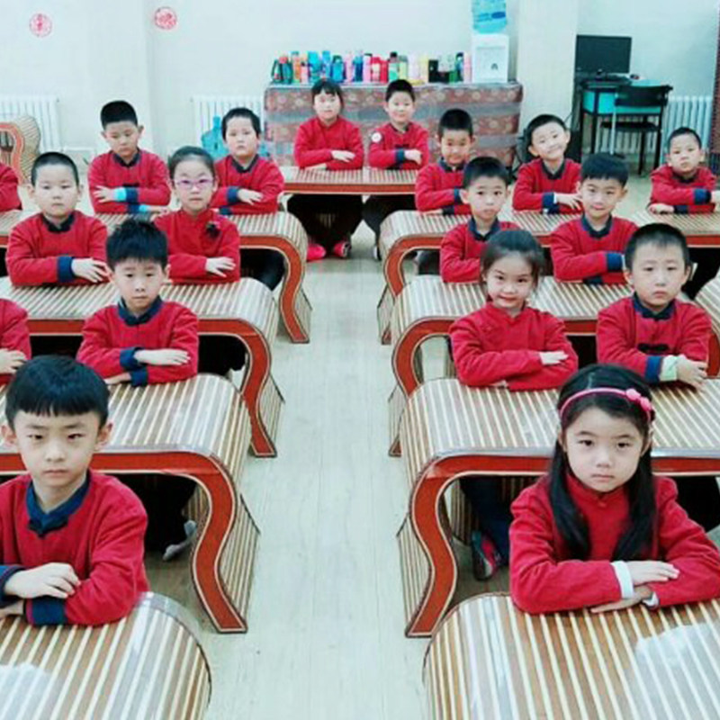 Chinese kindergarten Chinese school table calligraphy desk tutoring class desk and chair set primary school students Go table children training