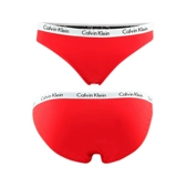 [美国超市采购Calvin Klein纯棉大红色CK女士三角内裤低腰3条盒装]