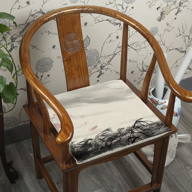 Hiện đại mới Trung Quốc mực phong cảnh cổ điển gỗ gụ ghế Taishi ghế mũ mũ gỗ gụ sofa tùy chỉnh đệm ghế gỗ