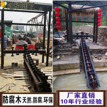 Customize outdoor Kindergarten foot trampled solid wood waterwheel anti-corrosive wood keel pedaling water wheel hand wood interactive water tanker