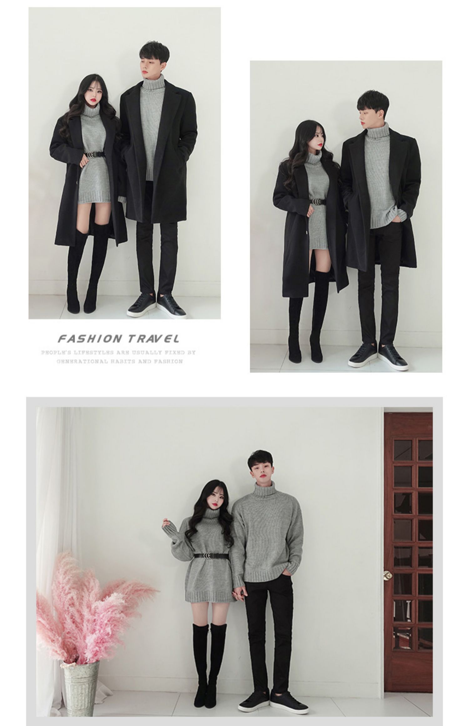 Cặp đôi xuân hè 2019 mùa đông áo len mới không phải là áo len nữ cùng áo len cao cổ - Đan Cardigan áo len dáng dài