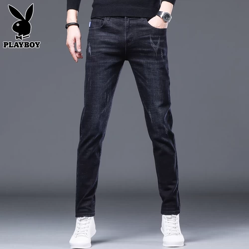 Playboy, летние джинсы, трендовые эластичные штаны для отдыха, 2024 года