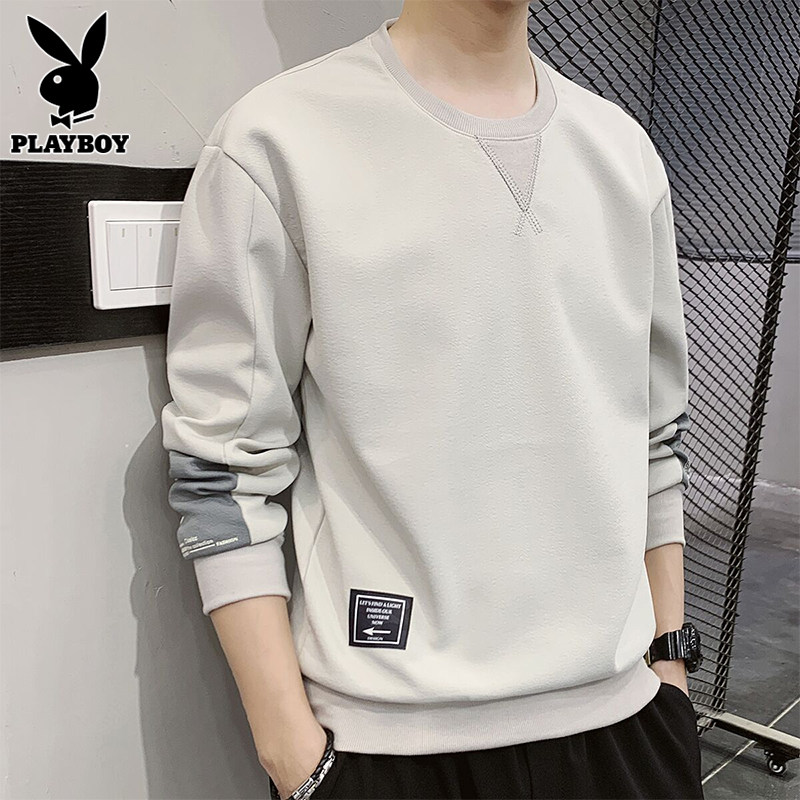Flowers Playboy Spring and Autumn Long sleeves T-Shirt Men's new casual inner lap jacket Spring trendy clothing for men's autumn clothes