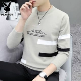 Playboy, мужской демисезонный бархатный свитер, удерживающая тепло трикотажная рубашка, высокий воротник