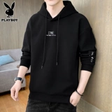 Playboy, мужская базовая толстовка с капюшоном, демисезонное термобелье, трендовый бархатный лонгслив, куртка