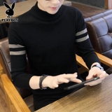 Playboy, мужской трикотажный трендовый черный цветной шерстяной свитер, осенний, высокий воротник, оверсайз