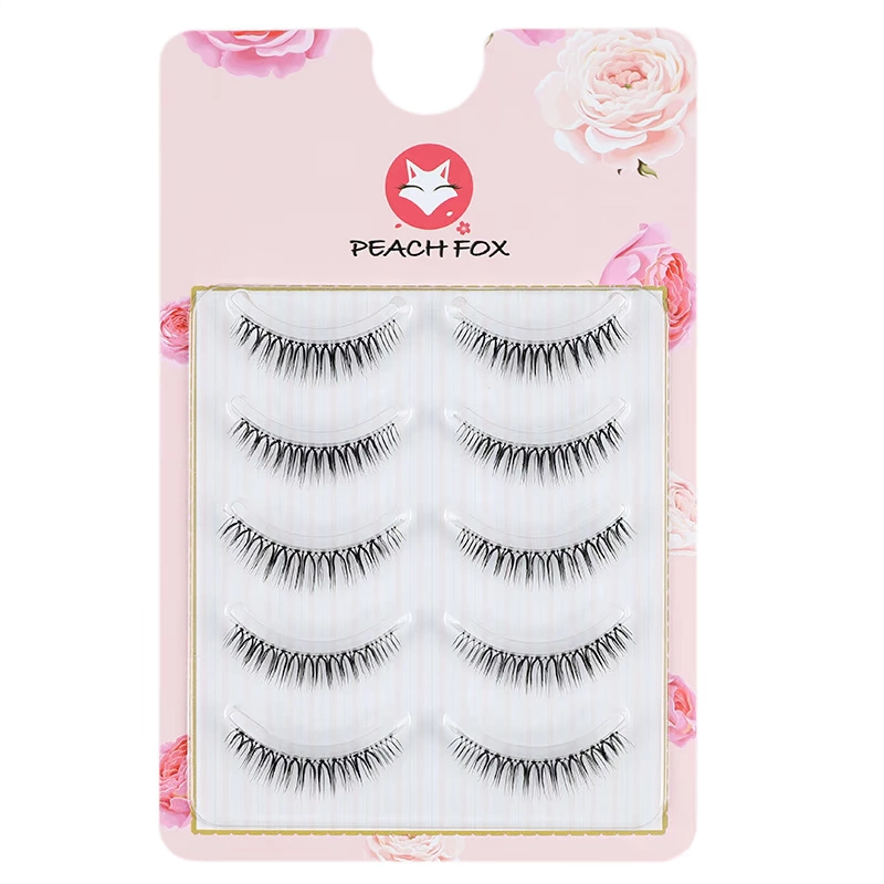 Peach Fox Lông mi giả Phụ nữ Độ dày tự nhiên Mô phỏng Khuôn mặt Lông mi giả Air Net Red Stage Trang điểm cô dâu 008 # - Lông mi giả mi giả đẹp