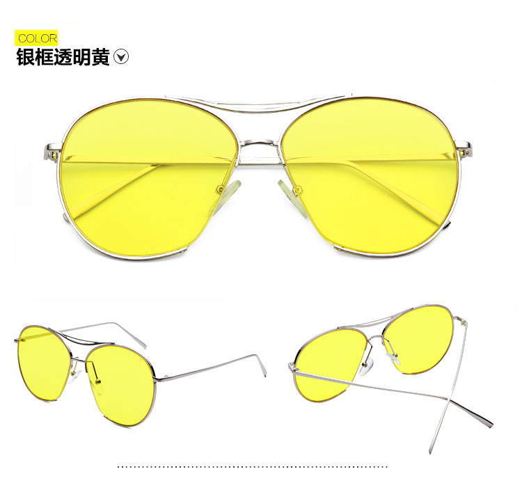 Kính râm khung kim loại màu đỏ Kính râm phim thủy tinh nữ thủy tinh 2018 Ngôi sao Hàn Quốc với mẫu retro kính râm mới kính râm nam chính hãng