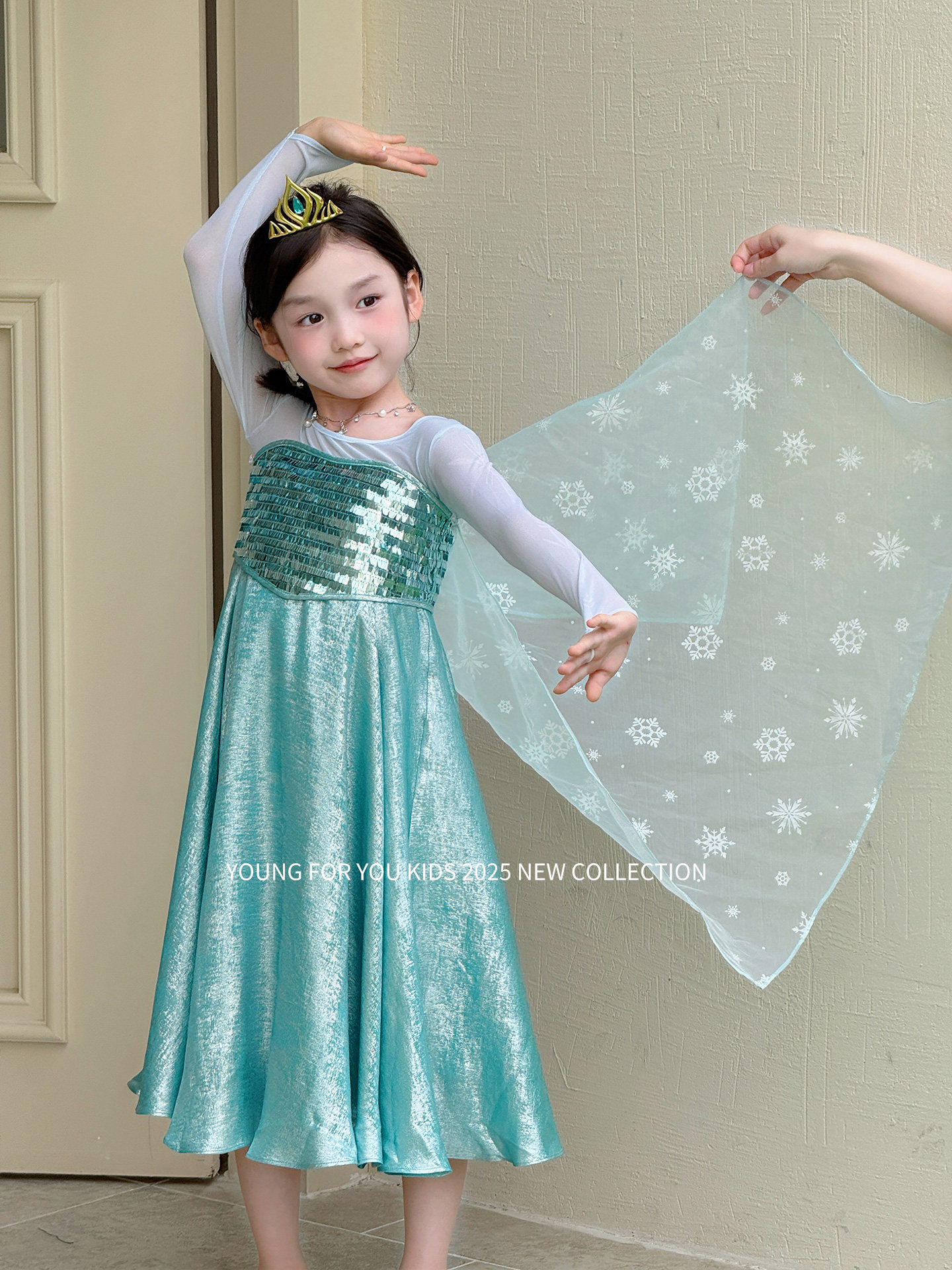 YFY经典钜献！艾莎公主女童连衣裙网纱雪花冰雪奇缘生日礼服超仙 — 17