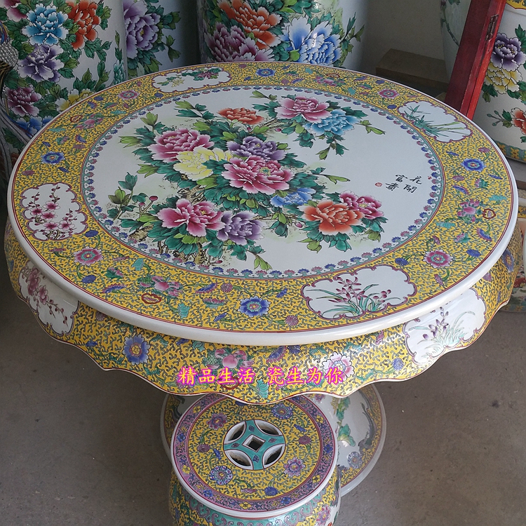 Ming và Qing triều đại đồ nội thất cổ điển trang trí bàn ghế gốm sứ sang trọng vẽ tay pastel sứ bàn sứ phân phòng khách gian hàng - Đồ gỗ ngoài trời ghế nhựa giả mây ngoài trời