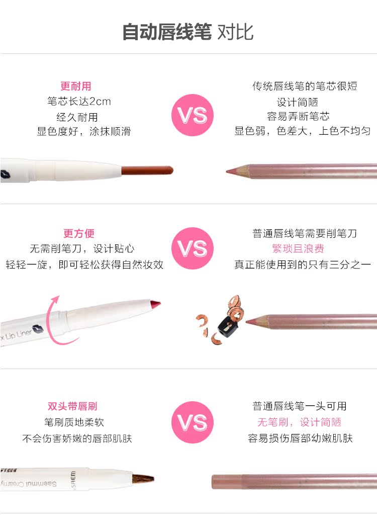 Hàn Quốc saem tươi son môi môi lót màu nude môi bút chì rượu vang đỏ bóng mắt kẻ mắt không thấm nước không thuốc tẩy 	son bút chì colourpop lippie stix	