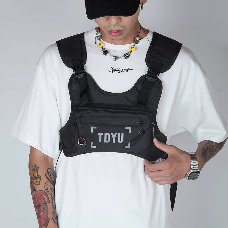 Tactics bag hip-hop style, backpack, vest