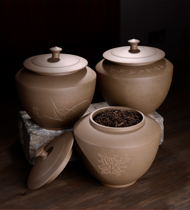 Macros in the violet arenaceous caddy fixings pu - erh tea storage POTS loose tea POTS awake 2 jins outfit "white tea exclusive"