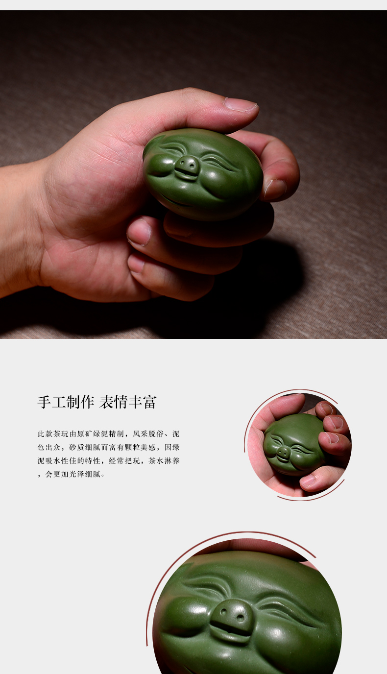 In the macro - yixing purple sand tea pet kung fu tea tea tray with parts of furnishing articles play fun pet tea always happy"