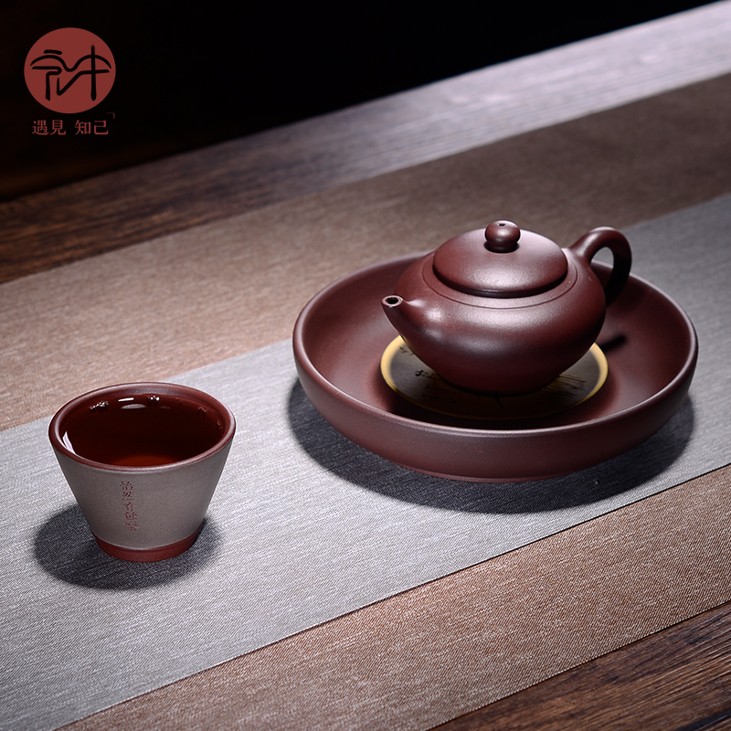 Macro "famous works" purple sand sample tea cup of pure manual master of kung fu tea cups hat cup - wining music