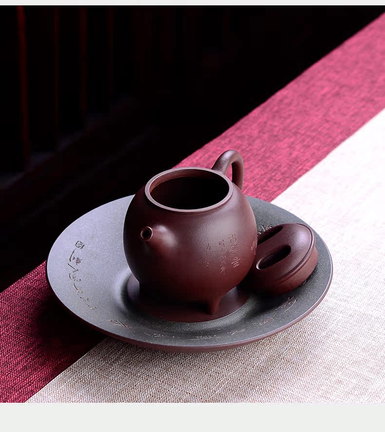 Macro new yixing ore household are it in pure manual purple clay teapot cover stone gourd ladle kung fu tea set