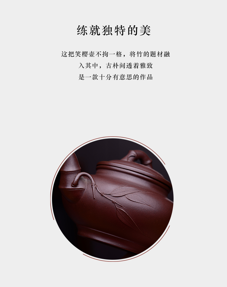 Macro new yixing ore old purple clay are it in the manual household kung fu teapot sakura, pot