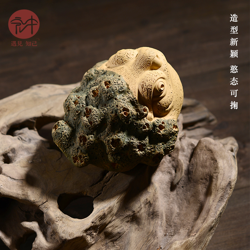 Pet plutus spittor macros in the purple sand tea to keep three - legged toad home furnishing articles kung fu tea set decoration accessories