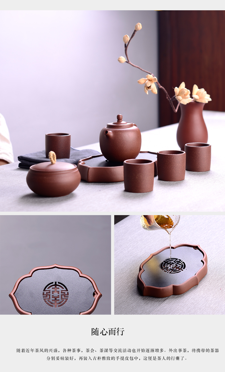 Macro new gifts in yixing it suit the whole set of kung fu tea teapot teacup travel tea set