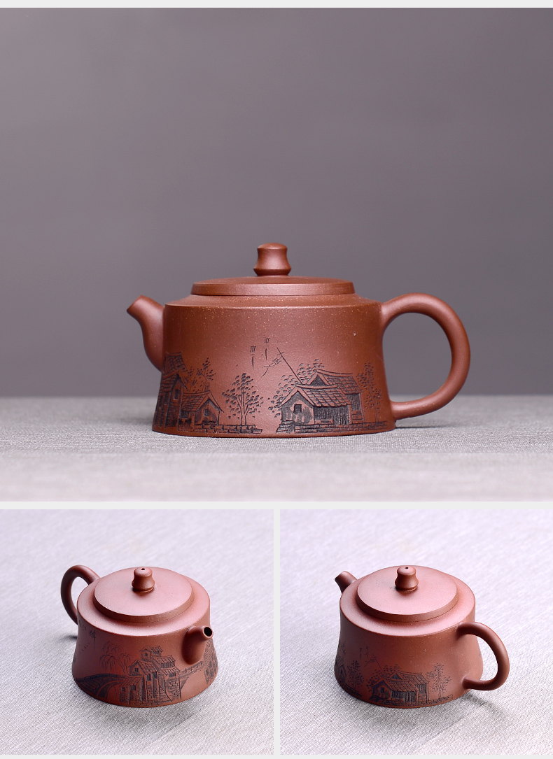 Yixing are it in macro kung fu tea set suit pure manual teapot drunk jiangnan six woolly gifts home