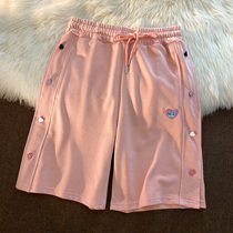 Neresum three-dimensional love button design sense summer loose female five-point pants 2021 new casual sports pants