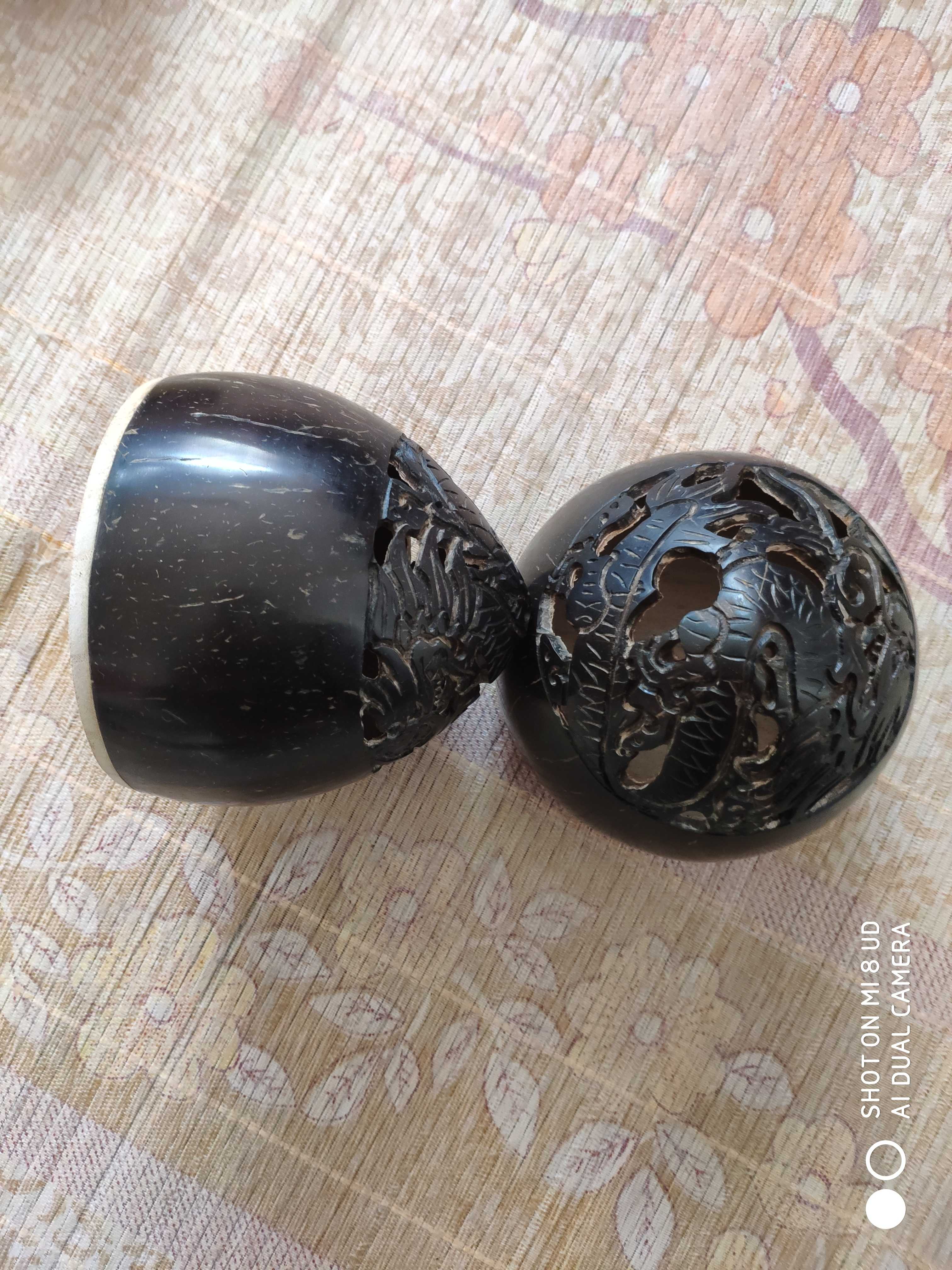 Banhu scoop, Henan Opera, Jin opera song, Banhu scoop, carved dragon shell, old coconut shell, finely crafted