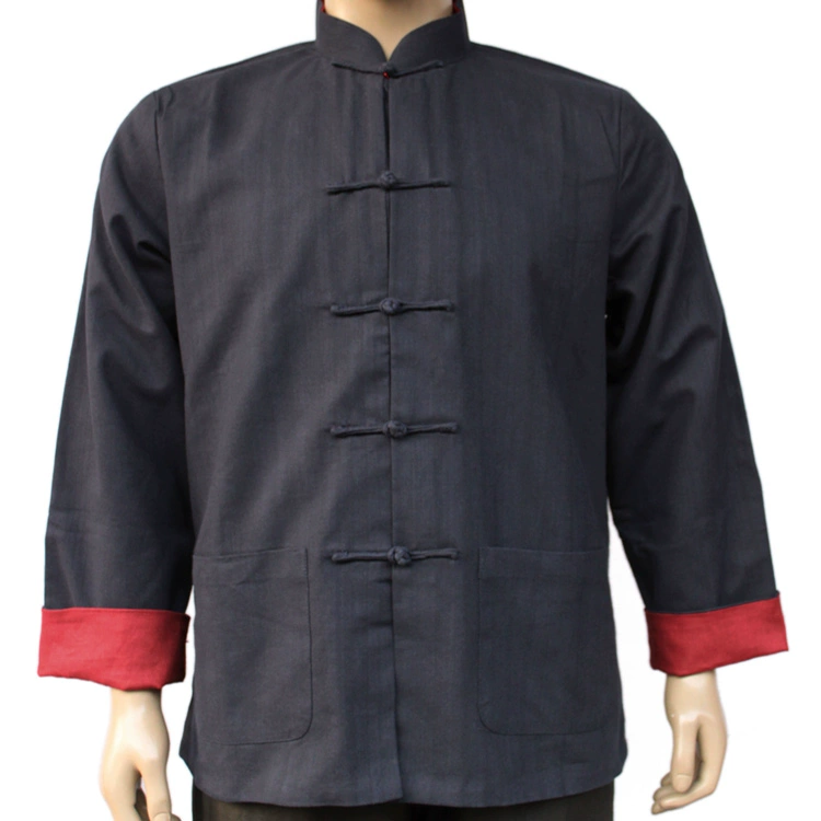 Mùa thu Tang phù hợp với nam trung niên giản dị áo khoác nút trang trí gió chải nam màu rắn trang phục dân tộc sườn xám đẹp