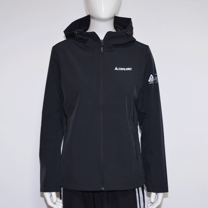 Hongxing Erke female woven windbreaker jacket 2021 spring new outdoor leisure sports windbreaker hooded stormtrooper