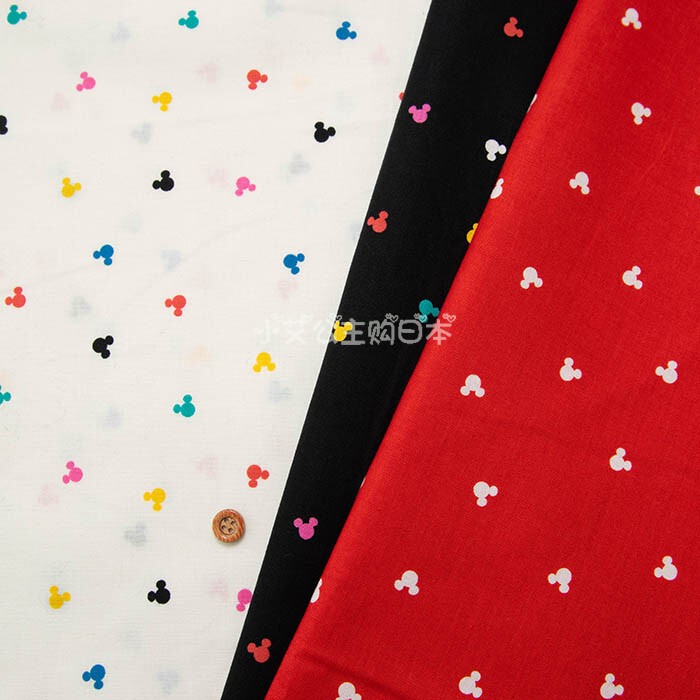Japanese Imported Cartoon Mickey Mouse Pure Cotton Printed Fabric for Clothing, Shirts, Dresses, DIY Materials in Stock Japanese Imported Cartoon Mickey Mouse Pure Cotton Printed Fabric for Clothing, Shirts, Dresses, DIY Materials in Stock