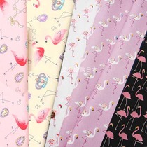 Japan imports pure cotton fabric Nordic flamingos clothing shirt dress piece artisanal clothing fabric