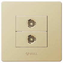 Bull socket flagship switch socket dual TV panel cable tv power supply closed circuit TV socket G07 gold