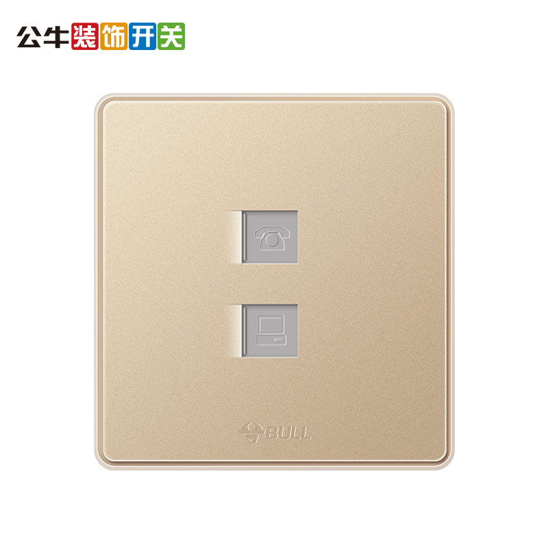 Bull socket flagship phone computer socket wall telephone line network network cable socket computer phone G18 gold